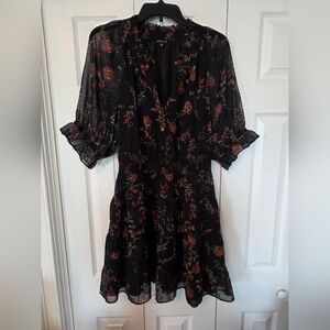 VENUS Black and Red Ruffled Tie Front Sundress